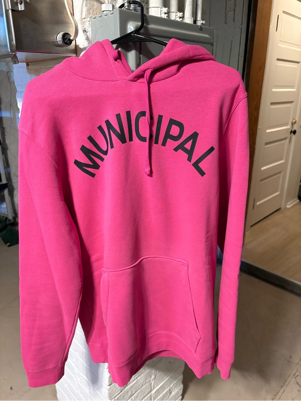 Municipal men’s Hot Pink Hooded Sweatshirt